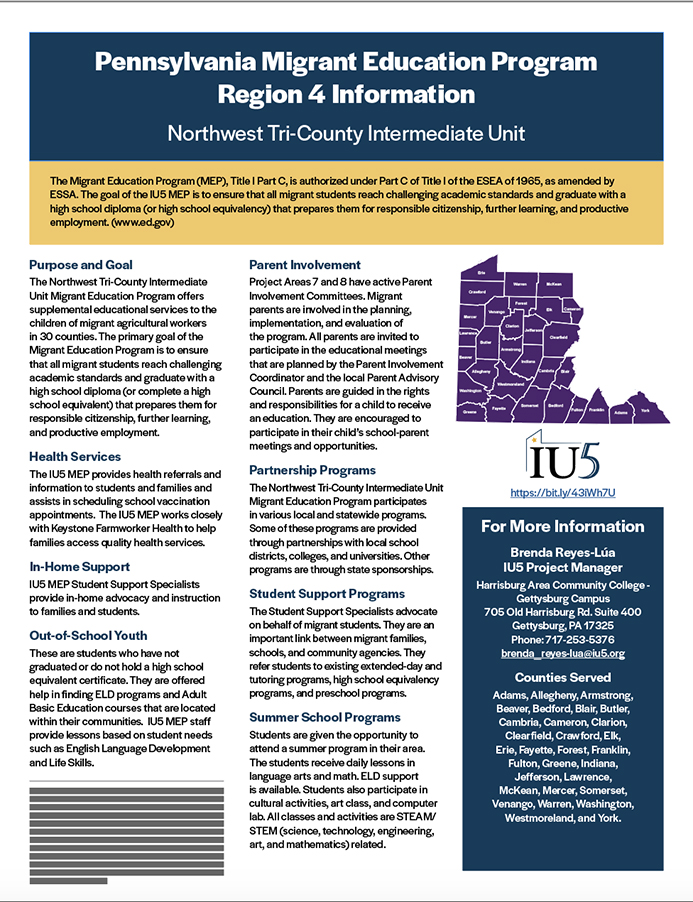 screenshot of MEP Region 4 flyer